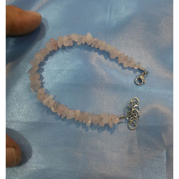 دستبند مدل سنگ طبیعی رزکوارتز