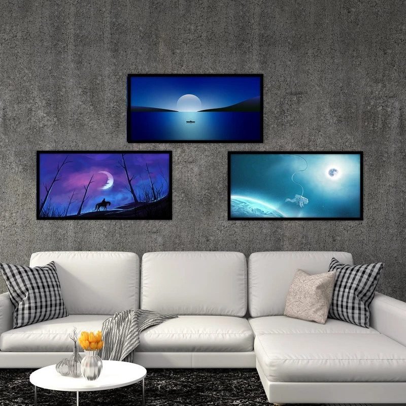 تابلو بکلیت طرح منظره دیدنی ماه مدل B-434 مجموعه سه عددی
