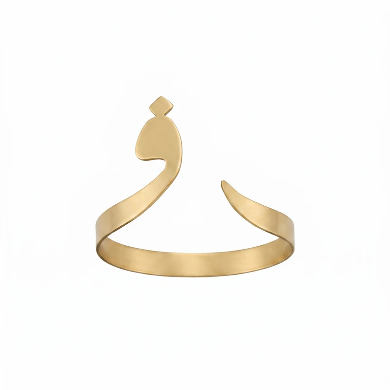دستبند زنانه مدل برنجی طرح ف 