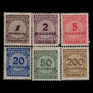 تمبر یادگاری مدل آلمان رایش مجموعه 6 عددی 