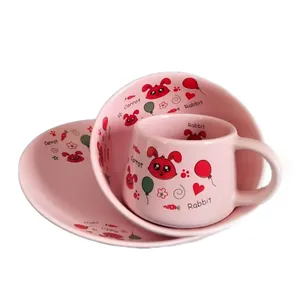 سرویس غذاخوری کودک 3 پارچه مدل عروسکی