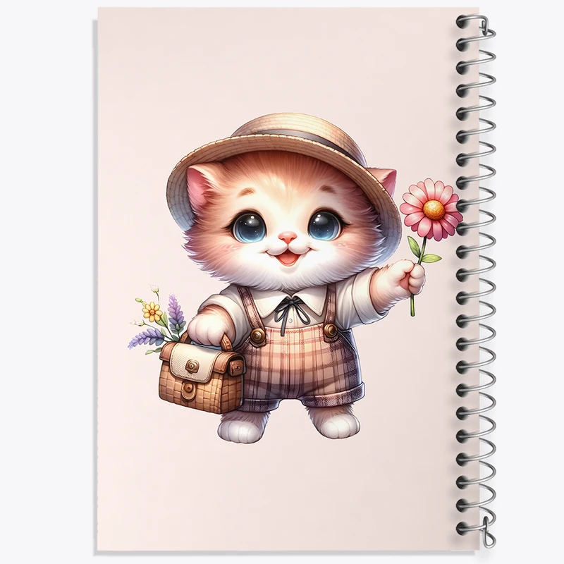 دفتر مشق 50 برگ خندالو طرح گربه بامزه کد F5416