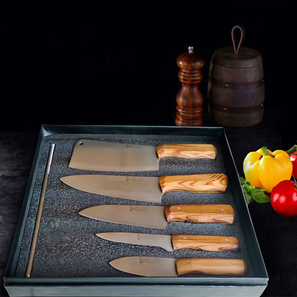 سرویس چاقو آشپزخانه 6 پارچه الماس زنجان مدل 03