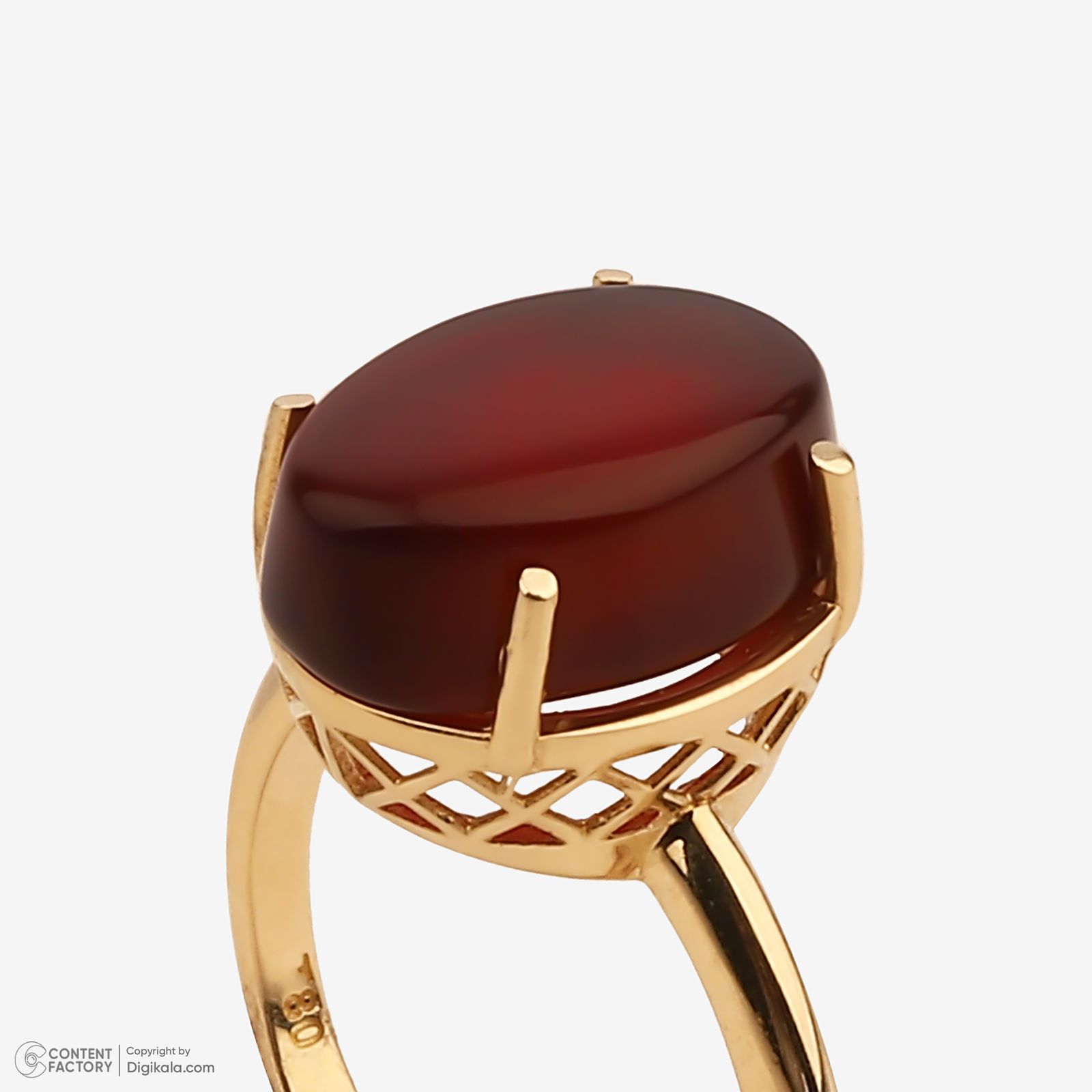 انگشتر طلا کم اجرت 18 عیار زنانه گلدم مدل R344003 سایز 56 -  - 3