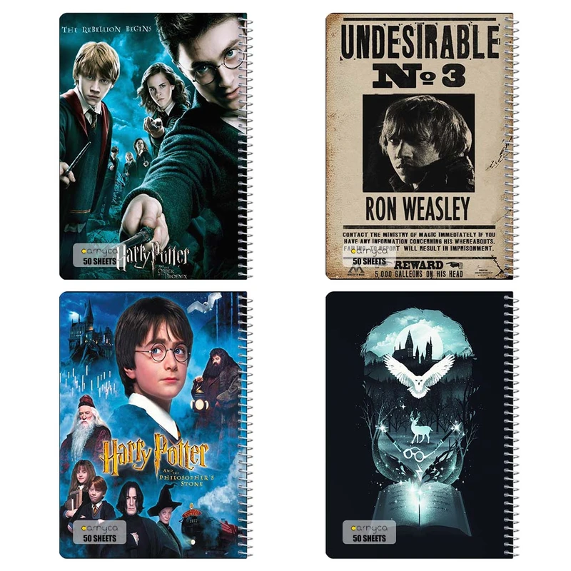 دفتر نقاشي 50 برگ کارنيکا طرح هری پاتر Harry Potter کد 82725 مجموعه 4 عددی
