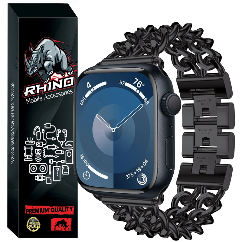 بند راینو مدل کارتیر دو ردیف مناسب برای اپل واچ سری SE 2021 44 / SE 2022 44 میلی متر
