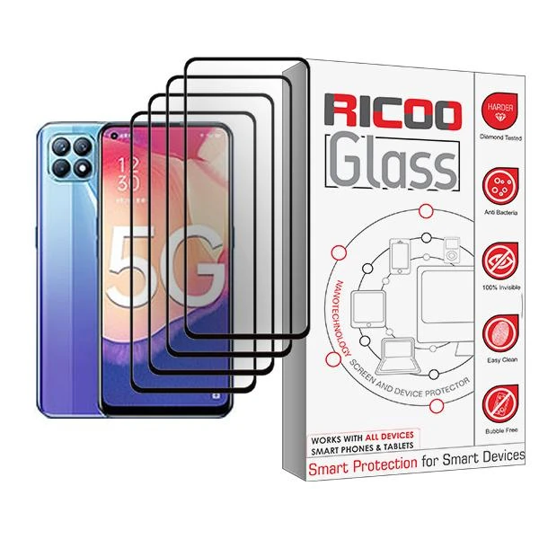 محافظ صفحه نمایش ریکو مدل Ricoo Glass MIX004 مناسب برای گوشی موبایل اوپو Reno4 SE بسته چهار عددی
