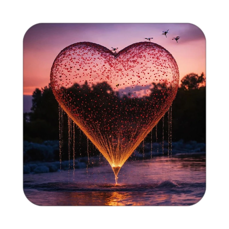 زیر لیوانی کاکتی مدل عاشقانه کد mp11370