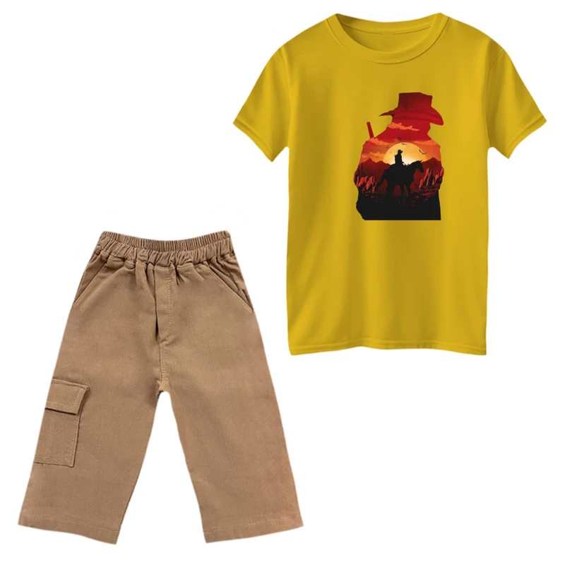 ست تی‌شرت و شلوارک پسرانه مدل red dead