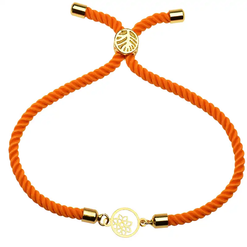 دستبند طلا 18 عیار دخترانه کرابو طرح گل و ستاره مدل Krd1138