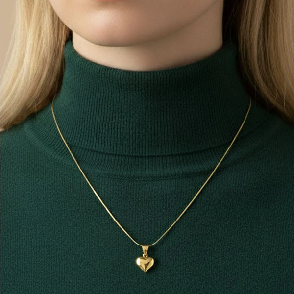 عکس شماره 5 : آویز گردنبند طلا 18 عیار زنانه مدوپد طرح قلب دامله