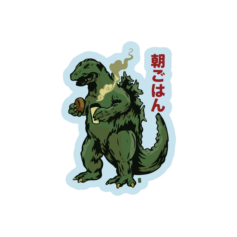 برچسب لپ تاپ پویا مارکت طرح کافی گودزیلا کد 1597