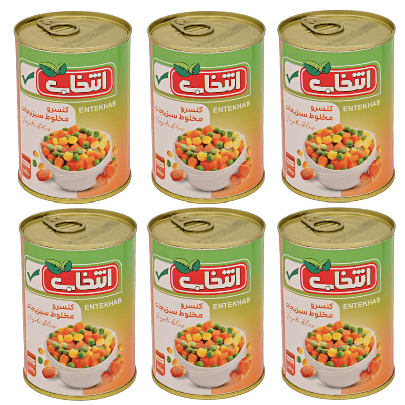 کنسرو مخلوط سبزیجات انتخاب - 380 گرم بسته 6 عددی