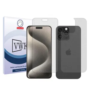 VWK Tough model matte screen protector suitable for Apple iPhone 15 Pro Max mobile phone along with the back protector 
