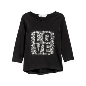 تی شرت آستین بلند دخترانه اچ اند ام کد 2494