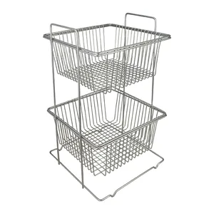 سبد سیب زمینی و پیاز مدل 2 طبقه مربع