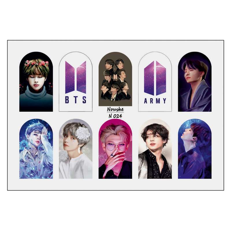 برچسب لنز ناخن مدل BTS کد N024