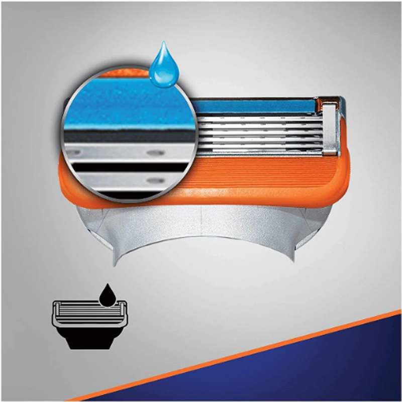 جزئیات پشت سری تیغ یدک ژیلت Fusion5 مخصوص خط ریش، مناسب خریداران به‌دنبال اصلاح دقیق و حرفه‌ای
