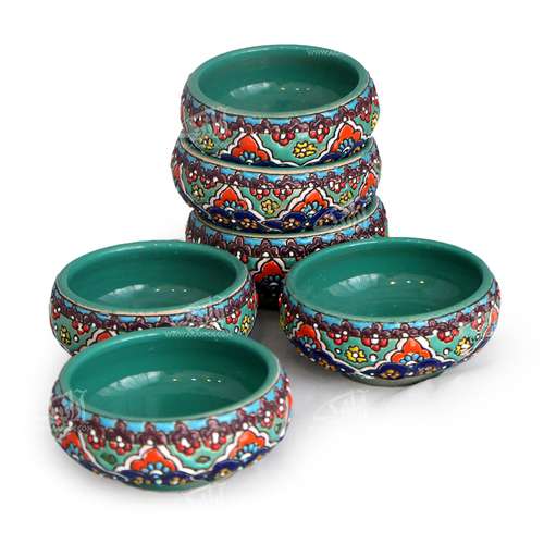 کاسه مینای سفال رنگارنگ‏ طرح ‏گل‏ مدل  1004000001