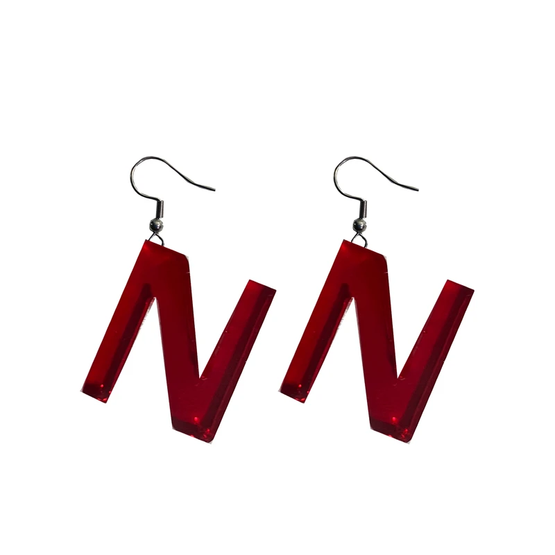 گوشواره عصایی زنانه مدل حرف انگلیسی N