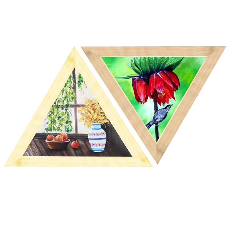 تابلو نقاشی رنگ روغن طرح منظره کد 2701 مجموعه 2 عددی