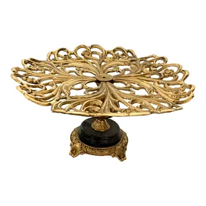 شیرینی خوری برنجی مدل گل کد H-1264