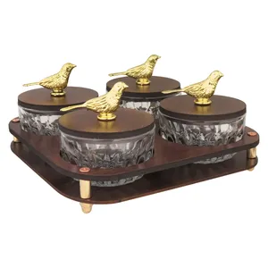 اردور خوری طرح گنجشک کد 1477 مجموعه 4 عددی به همراه استند