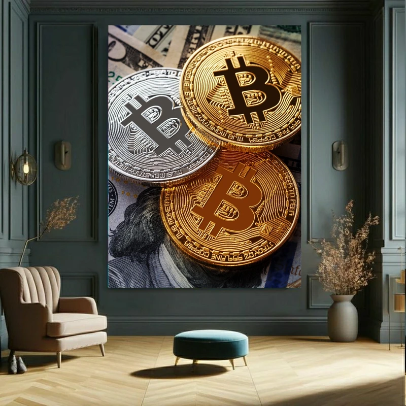 تابلو بوم طرح ارز دیجیتال مدل بیت کوین کد FP105250