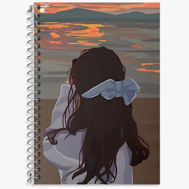 دفتر زبان 50 برگ خندالو مدل سه خط طرح دخترانه کیوت کد N3850