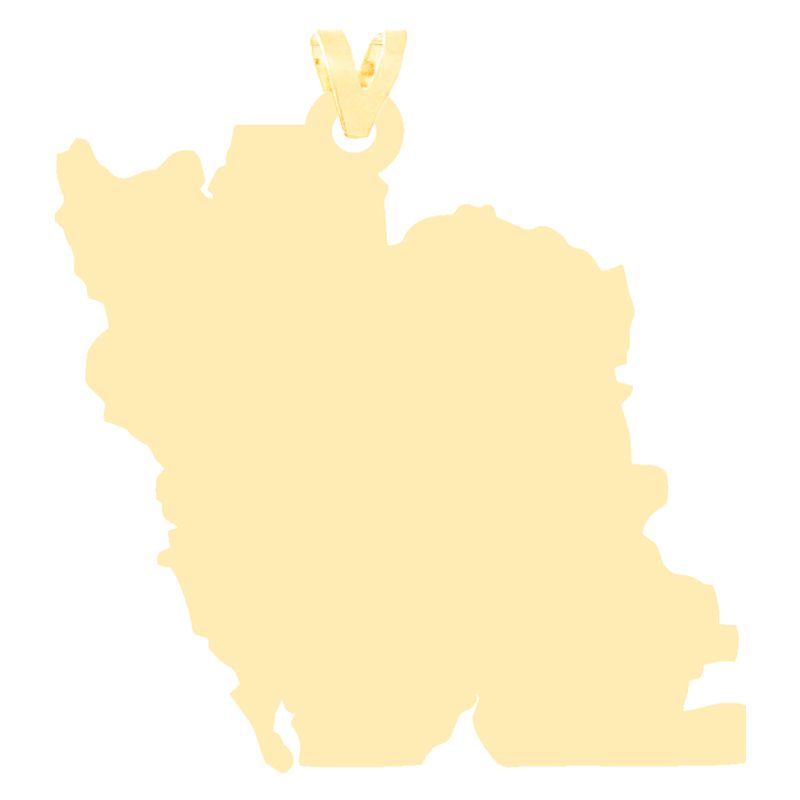 آویز گردنبند طلا 18 عیار زنانه کرابو طرح نقشه ایران مدل Kr3124 - - 2