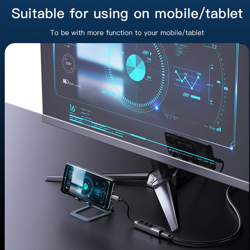 هاب 5 پورت usb-c یسیدو مدل HB24