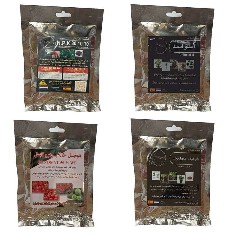 کود سبزینگی و تقویت ساقه 10-10-30 و امینو اسید و بنومیل و هیومیک اسید مدل raw material وزن 200 گرم کود سبزینگی و تقویت ساقه 10-10-30 و امینو اسید و بنومیل و هیومیک اسید مدل raw material وزن 200 گرم