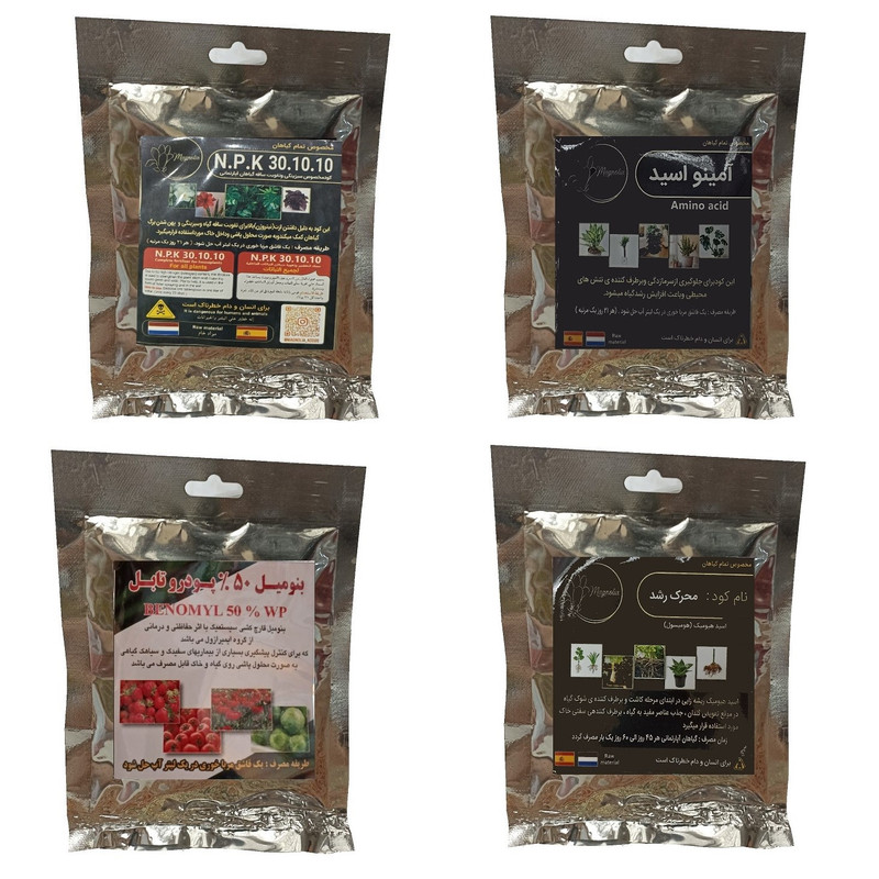 کود سبزینگی و تقویت ساقه 10-10-30 و امینو اسید و بنومیل و هیومیک اسید مدل raw material وزن 200 گرم کود سبزینگی و تقویت ساقه 10-10-30 و امینو اسید و بنومیل و هیومیک اسید مدل raw material وزن 200 گرم