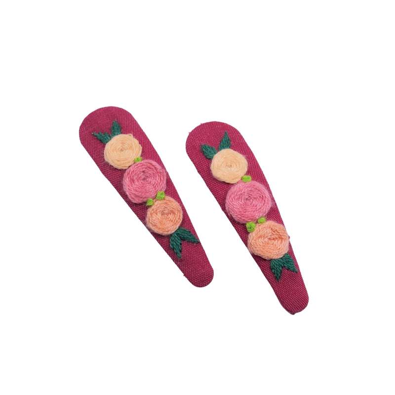 گیره مو زنانه مدل Three Roses مجموعه 2 عددی