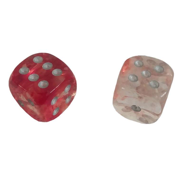 تاس بازی چسکس مدل Nebula Red/Silver کد CHX 27954 بسته 2 عددی 