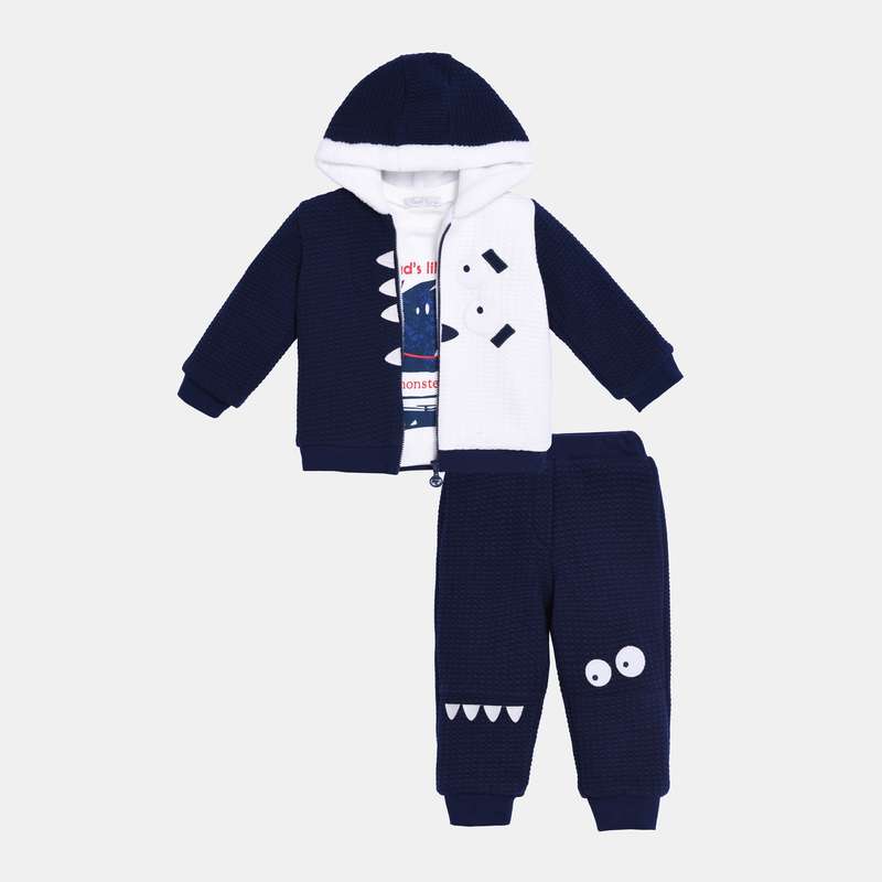 ست 3 تکه لباس نوزادی فیورلا مدل مانستر کد 21553