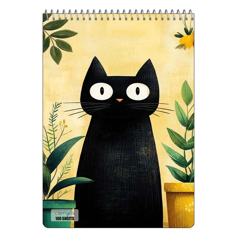 دفتر شطرنجی 100 برگ کارنیکا طرح گربه Cat کد 36497