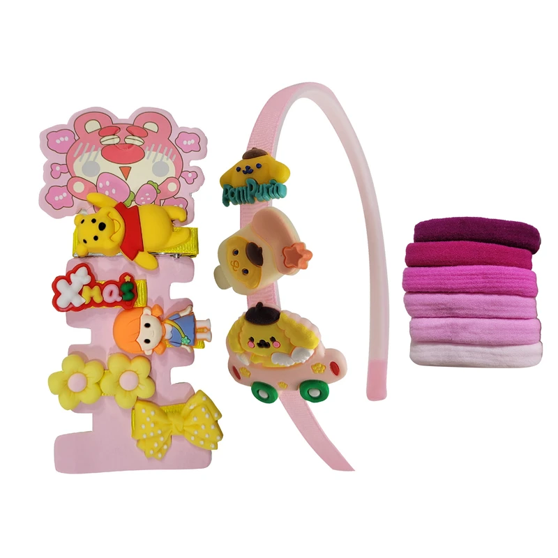 ست تل و گیره و کش مو دخترانه کد 10-06040 مجموعه 12 عددی