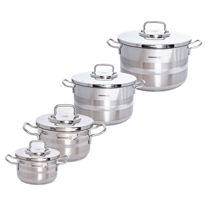 سرویس قابلمه و تابه استیل 14 پارچه کرکماز مدل ASTRON کد 2053