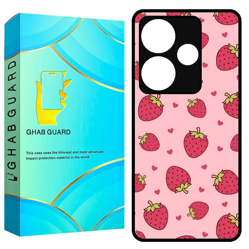 کاور قاب گارد طرح توت فرنگی مدل GF620 مناسب برای گوشی موبایل شیائومی Poco F6 5G / Redmi Turbo 3 5G