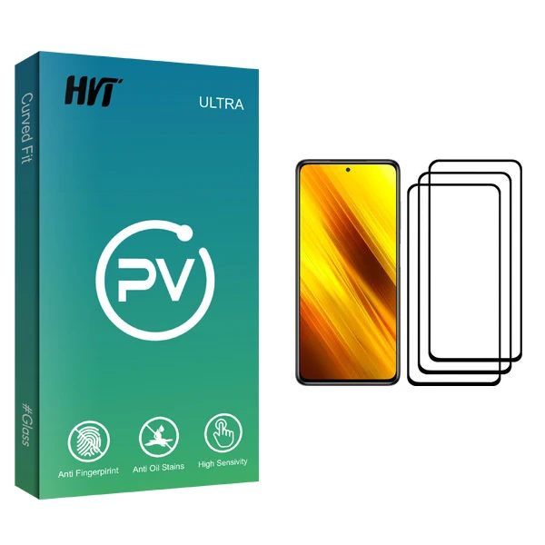 محافظ صفحه نمایش اچ وی تی مدل PV glass مناسب برای گوشی موبایل شیائومی Poco X3 بسته سه عددی
