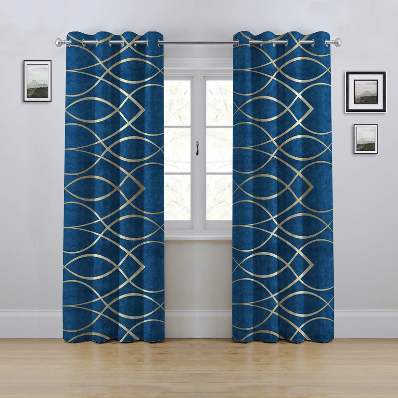 پرده مدل پانچی طرح هندسی سایز 280x145 سانتی متر