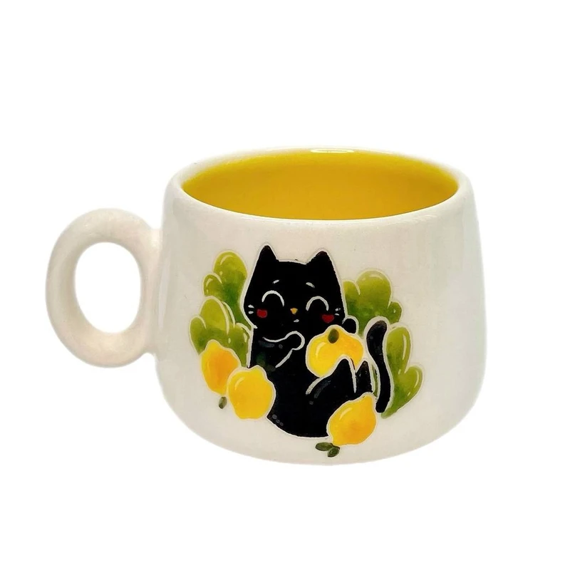 ماگ مدل گربه و لیمو