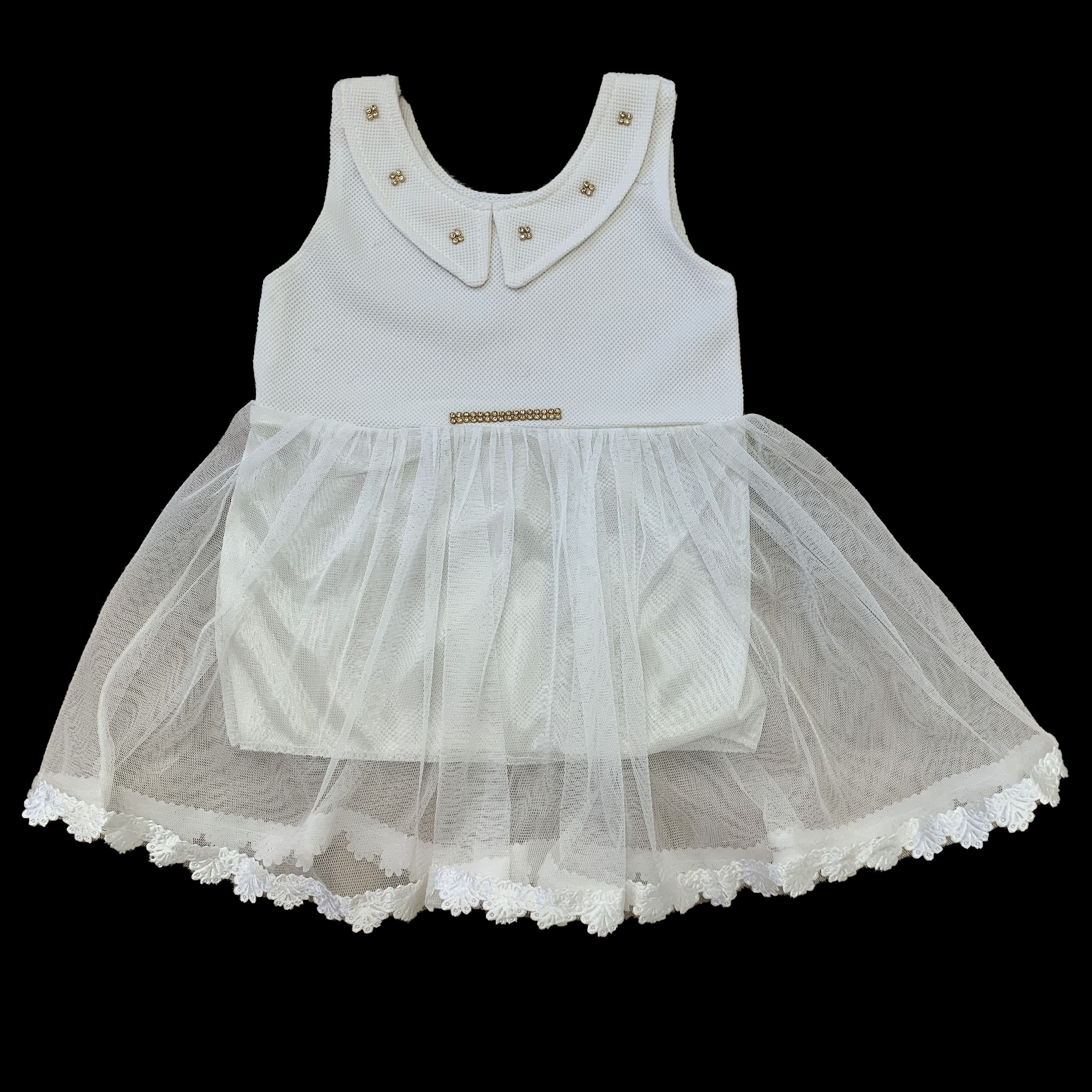 پیراهن دخترانه مدل S7173 رنگ سفید