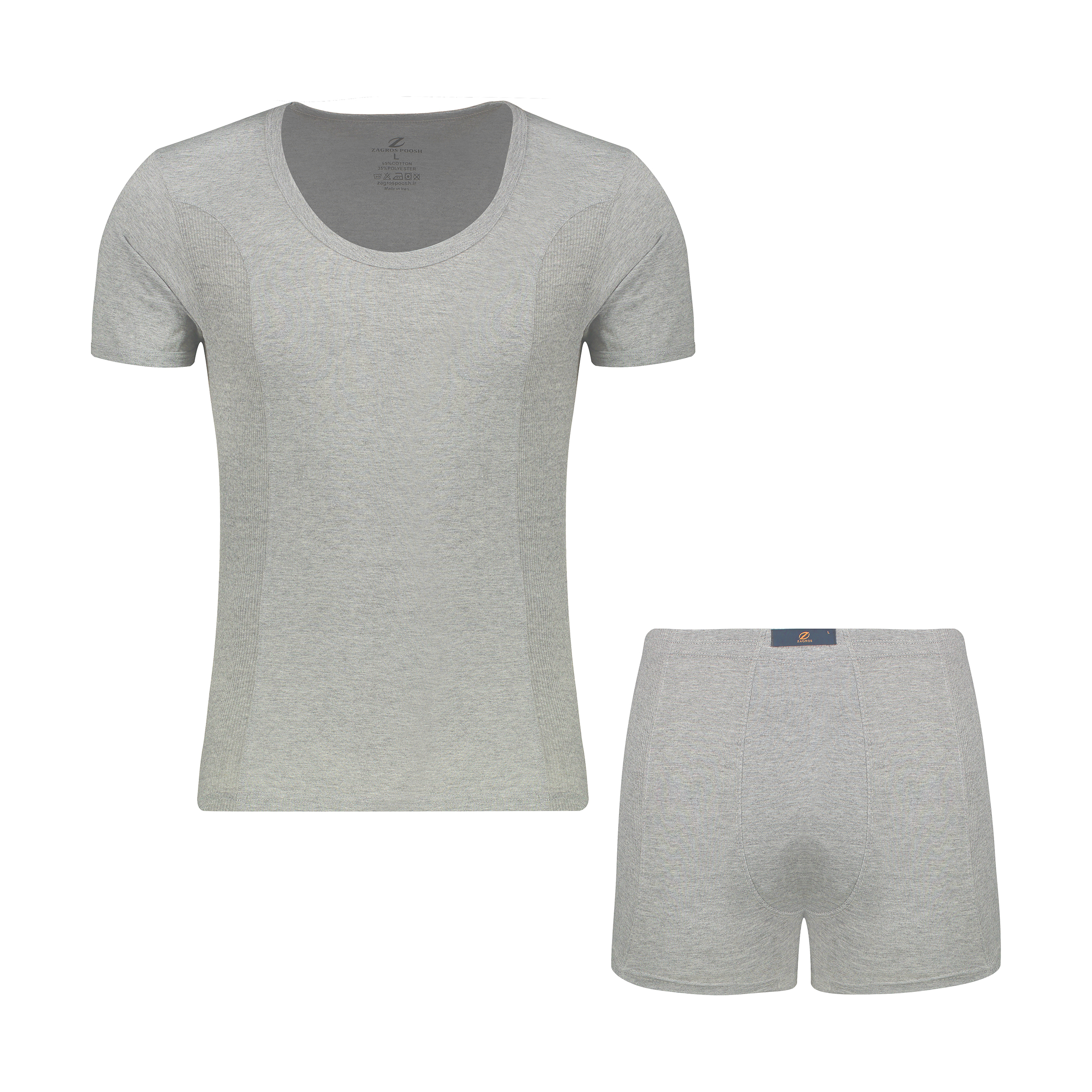 ست شورت و زیرپوش مردانه زاگرس پوش مدل 102-LIGHTGRAY