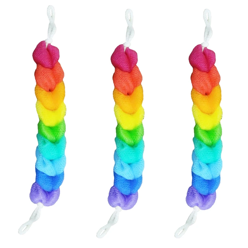 لیف حمام مدل کمری طرح رنگین کمان مجموعه 3 عددی