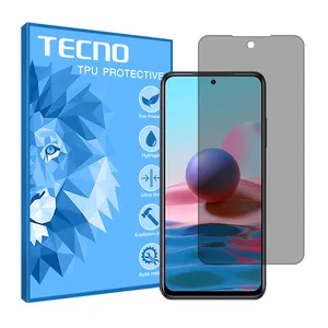 Tecno brand shockproof Privacy screen protector glass for Xiaomi Redmi Note 10S