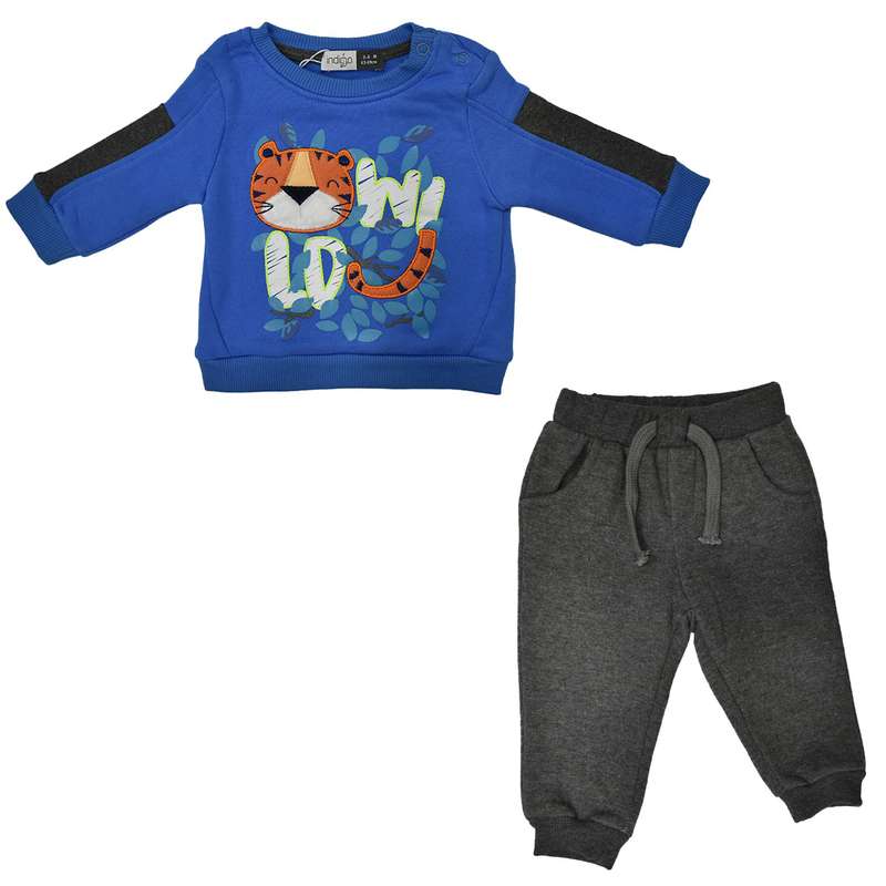 ست سویشرت و شلوار نوزادی پسرانه ایندیگو مدل 29942