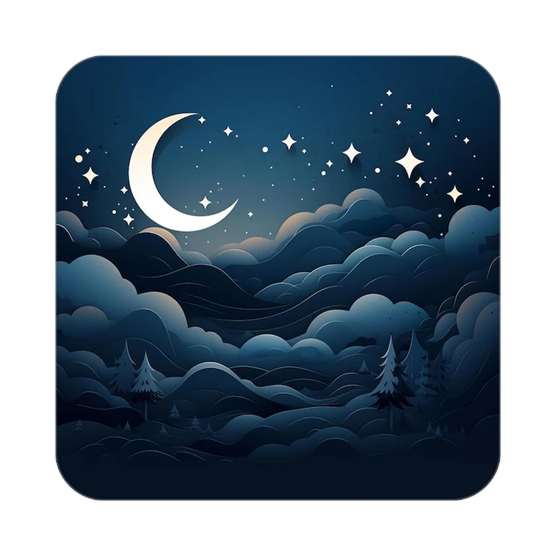 زیر لیوانی کاکتی طرح ماه و ستاره مدل mp53230