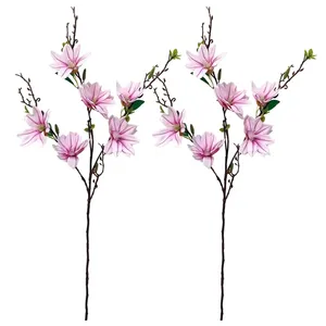 گل مصنوعی مدل شاخه شکوفه مگنولیا بسته دو عددی